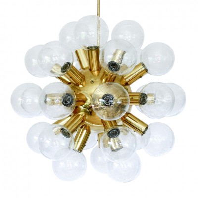 Huge Sputnik Glass & Brass Chandelier By J.T. Kalmar