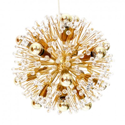 Gold-Plated Blowball Sputnik Chandelier Emil Stejnar Rupert Nikoll Wien