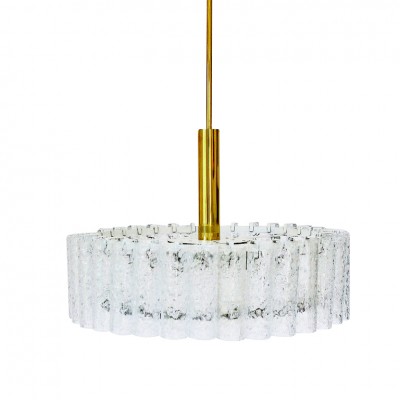 Doria Glass Tube Brass Chandelier